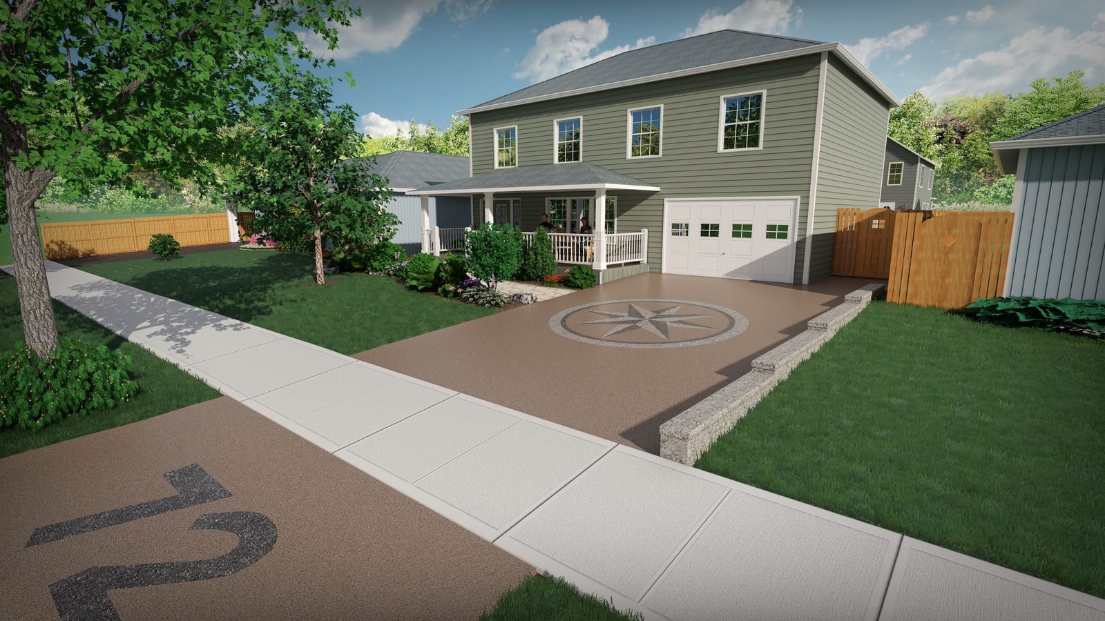 3D design visualization — site plan prepared for permit and rebate submission